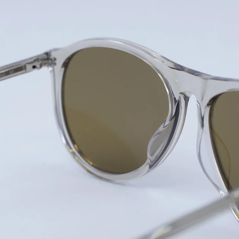 Saint Laurent SL667 004 Sunglasses Beige Aviator Frame, Brown Lenses - Picture 7 of 11